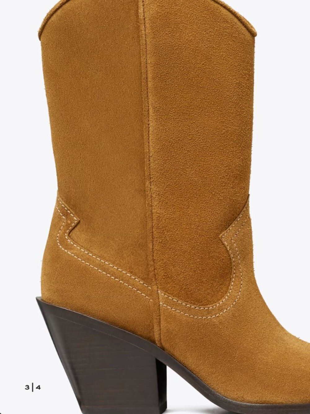 TORY BURCH BROWN SUEDE LEATHER COWBOY BOOTS WESTERN BOOTS SIZE-9 - Picture 4 of 13